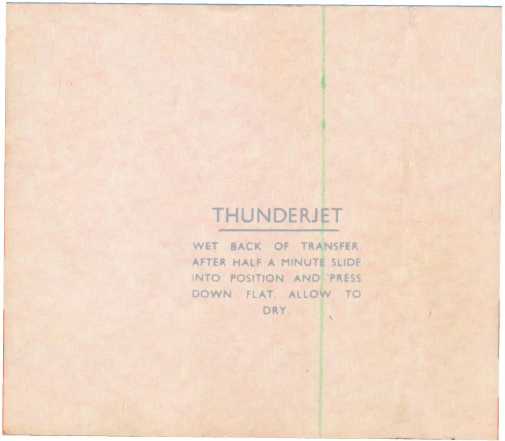 FROG 329P IMA Ltd, Republic Thunderjet, 1958, backing
